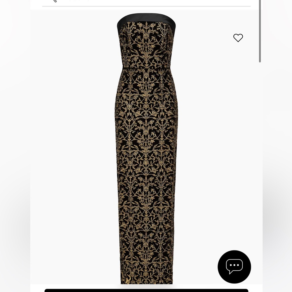 Theia Winona Beaded Velvet Column Gown